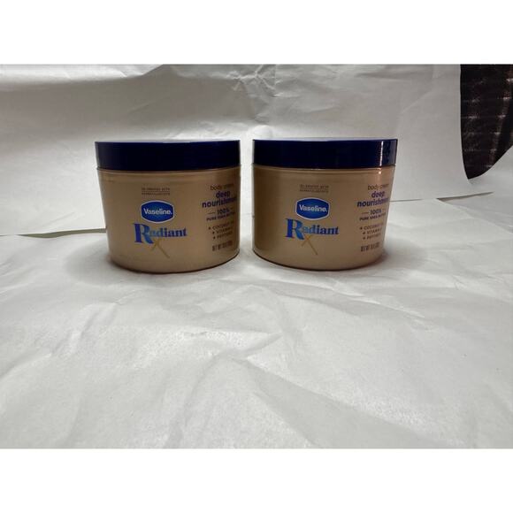 2x Vaseline Radiant BodyCream 10 oz Deep Moisture, Glow Cocoa Butter & Vitamin E - Picture 1 of 3